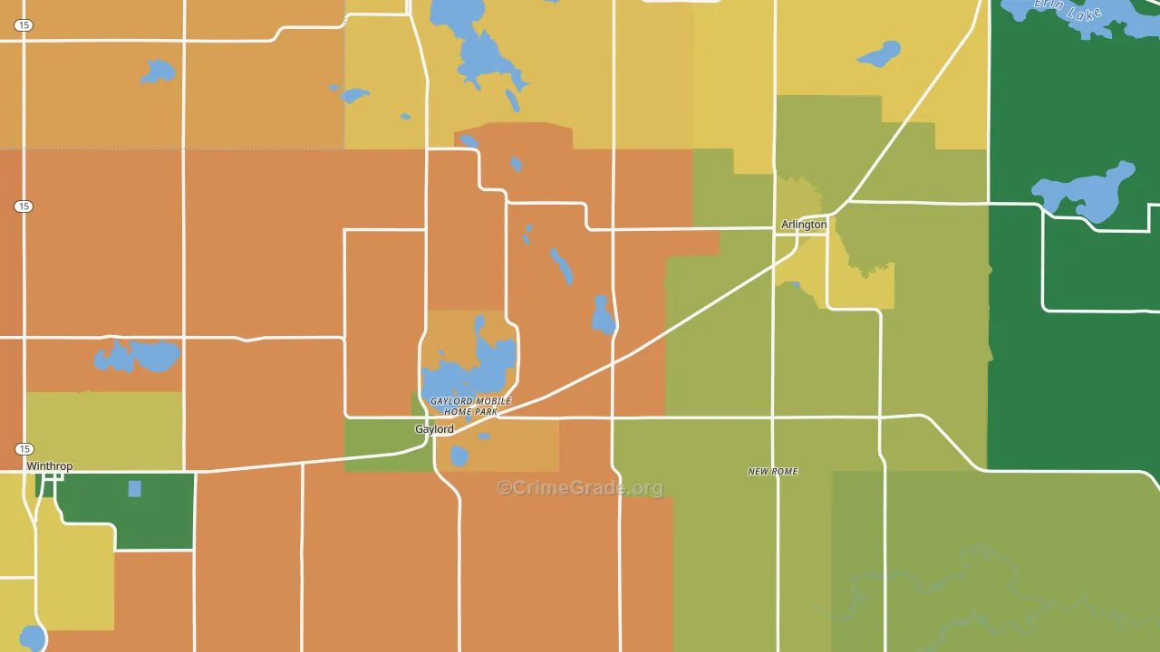 Sibley County, MN Map of Murder Rates