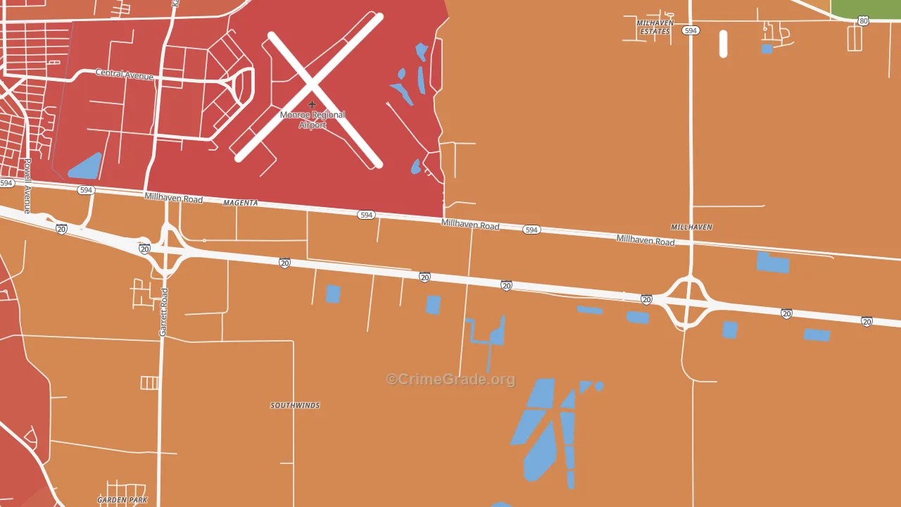 Sicard, LA Map of Murder Rates
