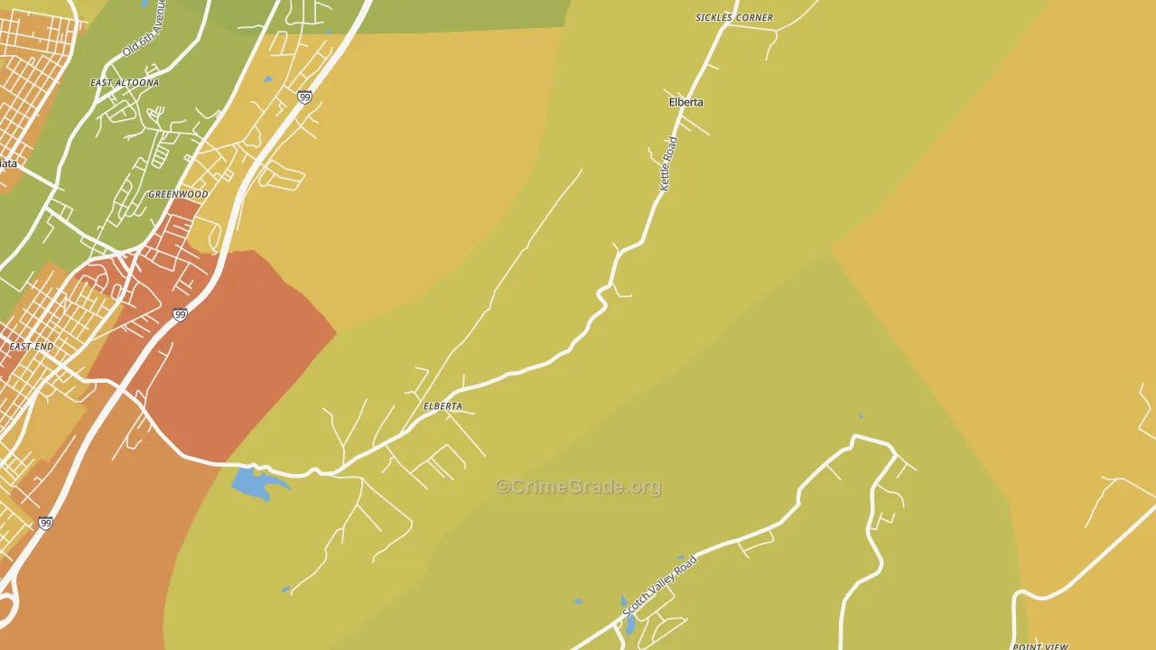 Sickles Corner, PA Map of Murder Rates