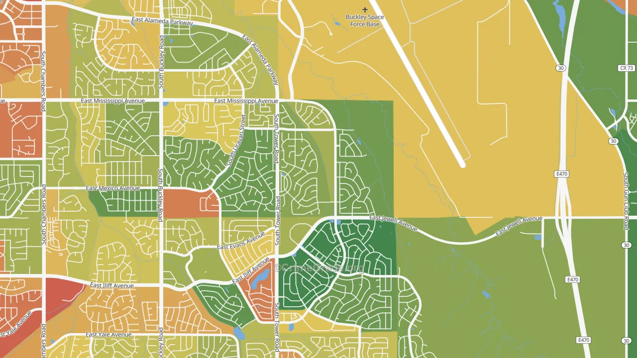 Side Creek, Aurora, CO Map of Murder Rates