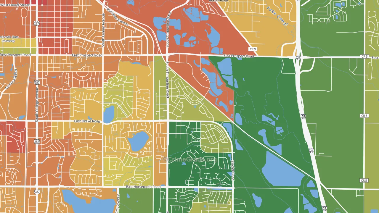 Side Hill, Fort Collins, CO Map of Murder Rates