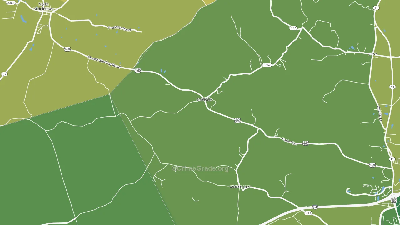 Sideview, KY Map of Murder Rates