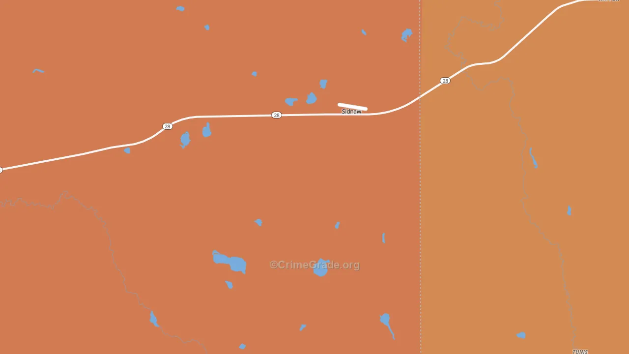 Sidnaw, MI Map of Murder Rates