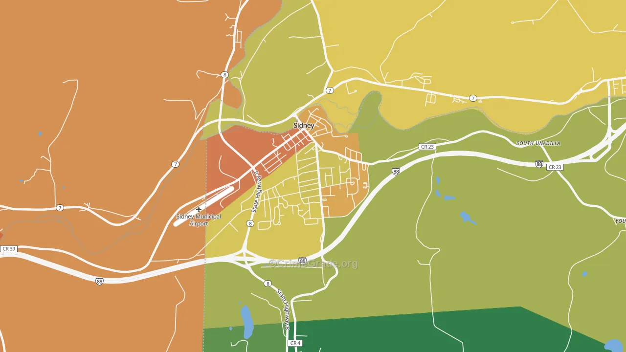 Sidney, NY Map of Murder Rates