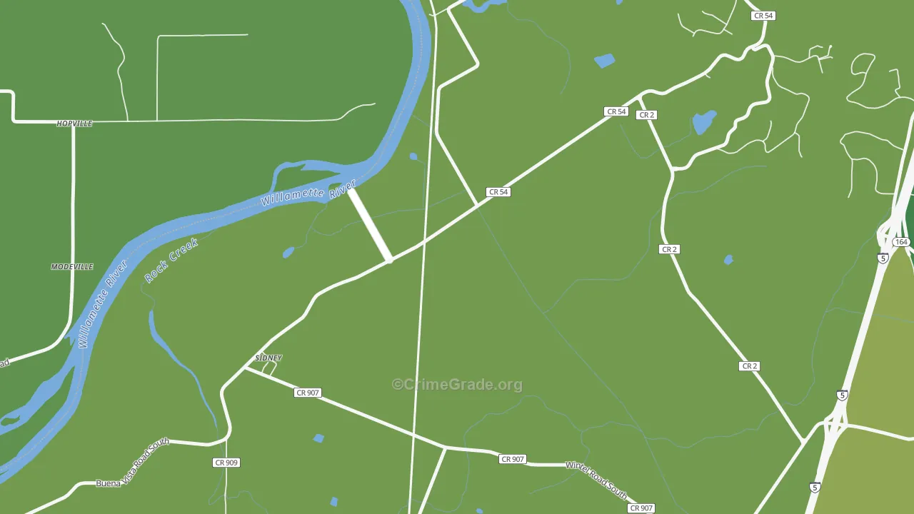 Sidney, OR Map of Murder Rates
