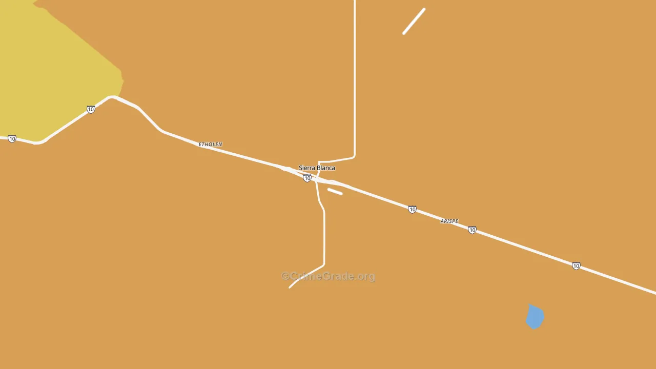 Sierra Blanca, TX Map of Murder Rates