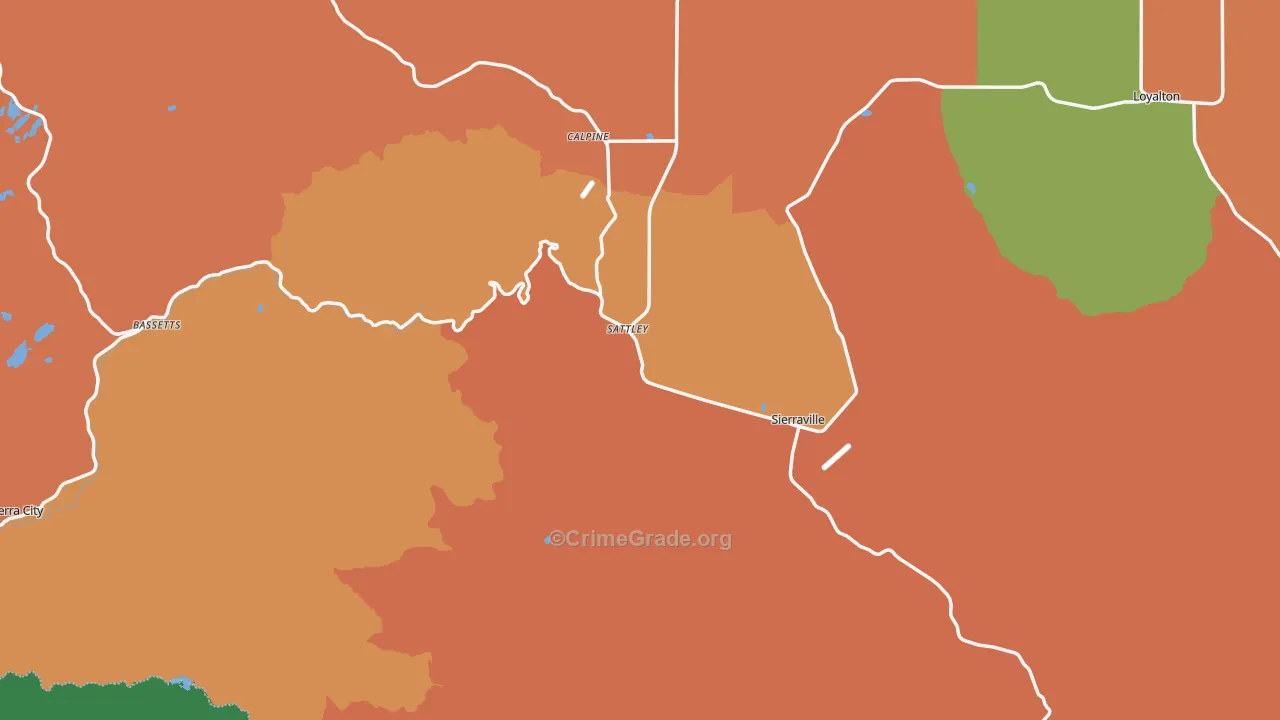 Sierra County, CA Map of Murder Rates