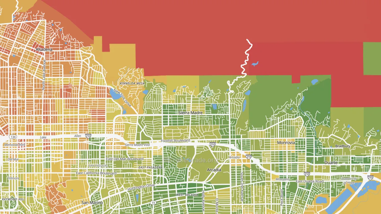 Sierra Madre, CA Map of Murder Rates