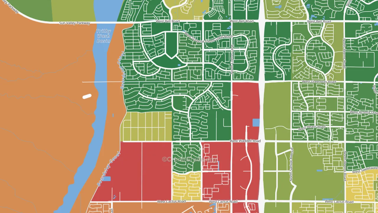 Sierra Montana, Surprise, AZ Map of Murder Rates