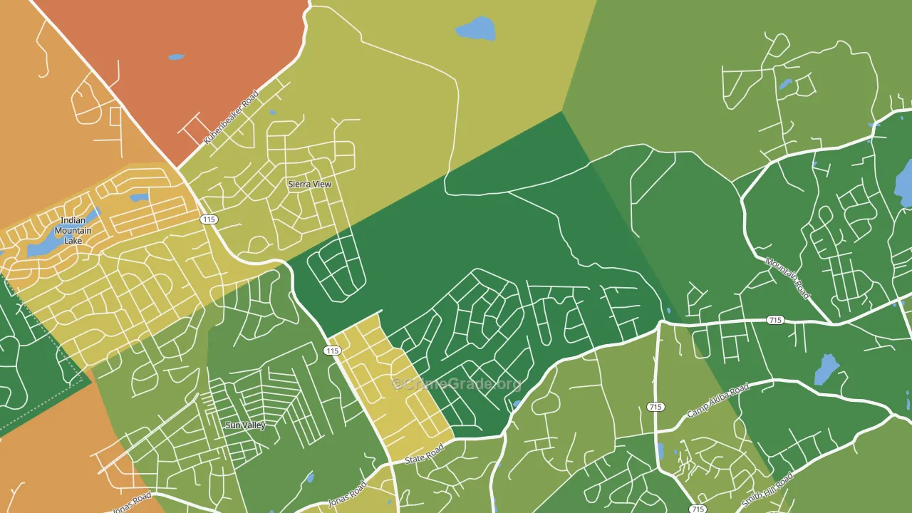 Sierra View, PA Map of Murder Rates