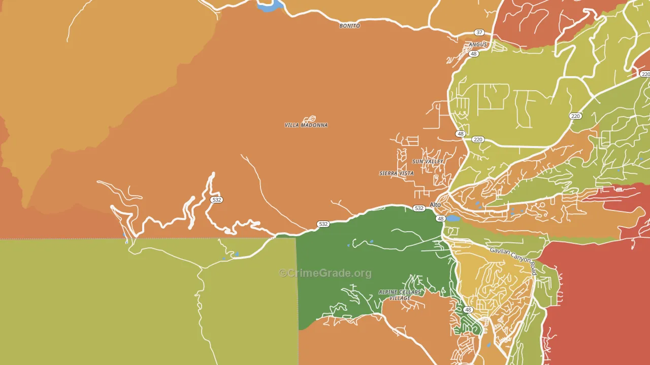 Sierra Vista, NM Map of Murder Rates
