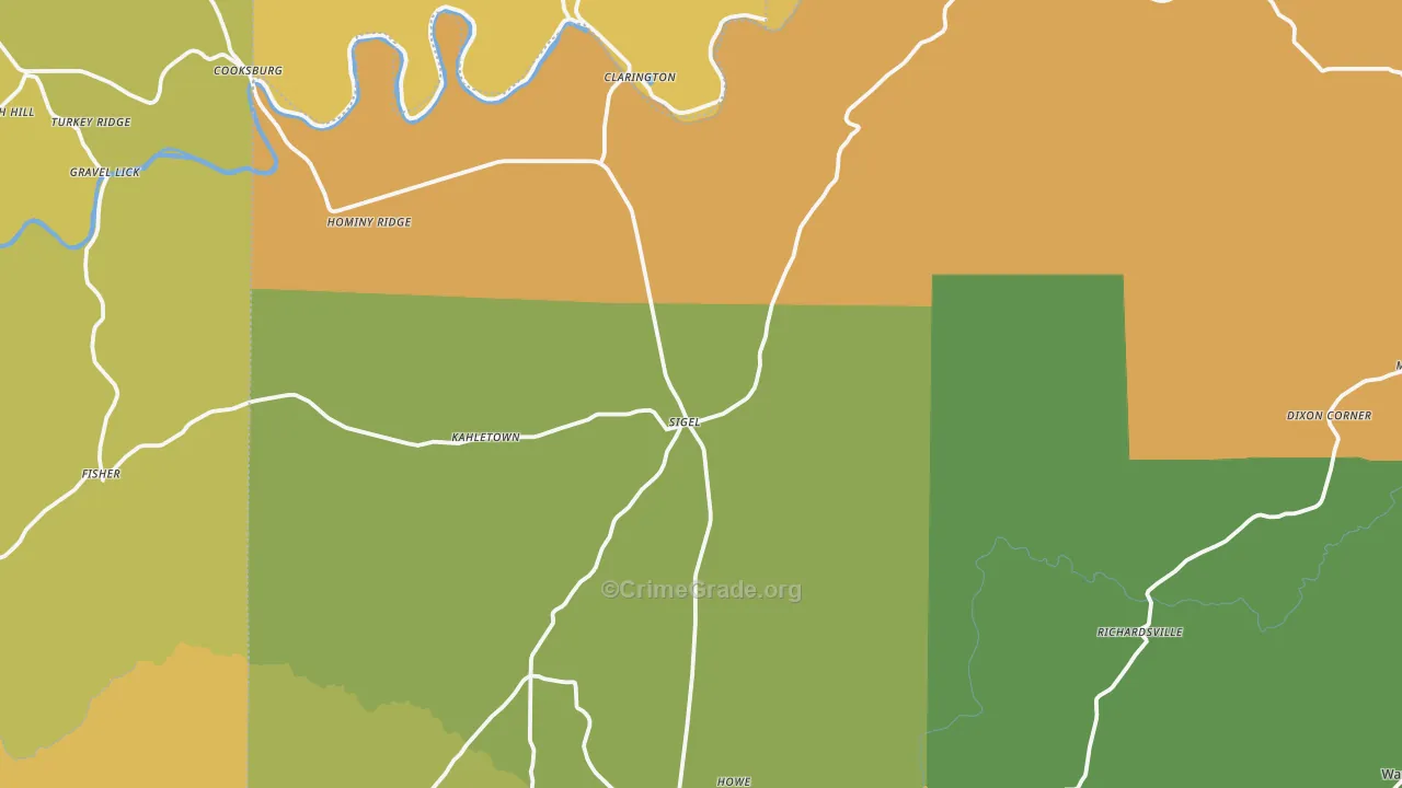Sigel, PA Map of Murder Rates
