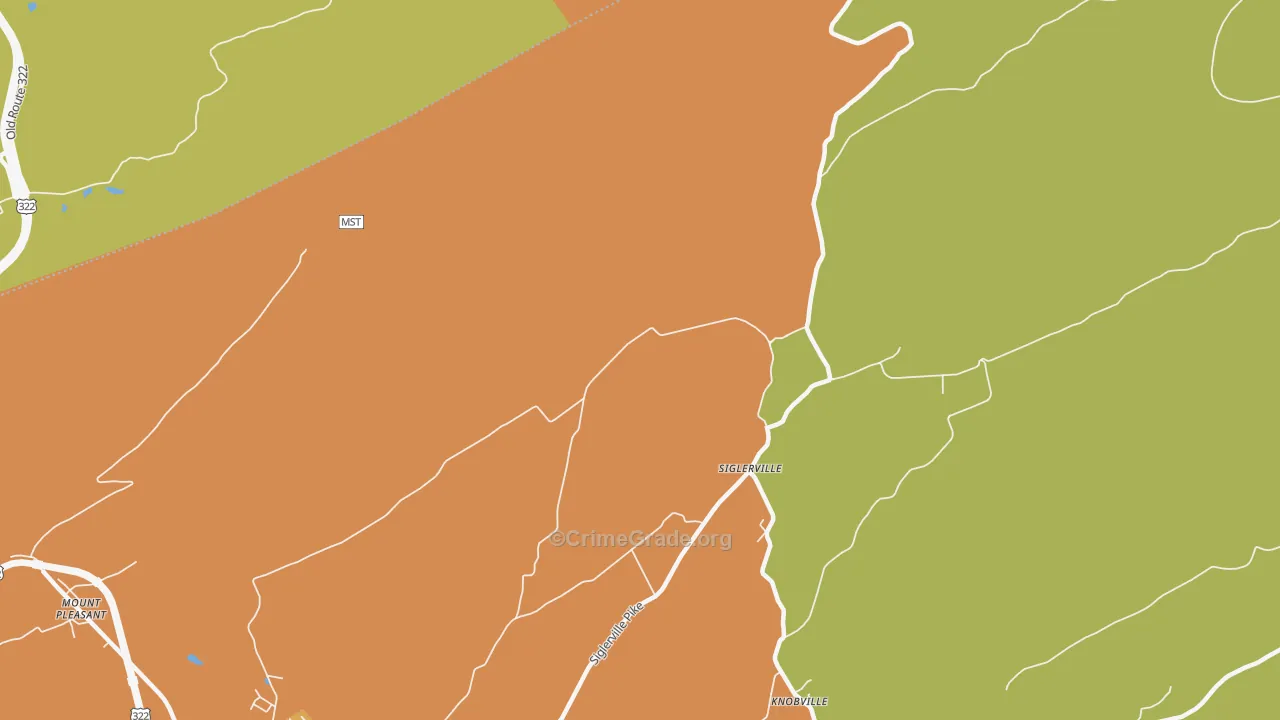Siglerville, PA Map of Murder Rates