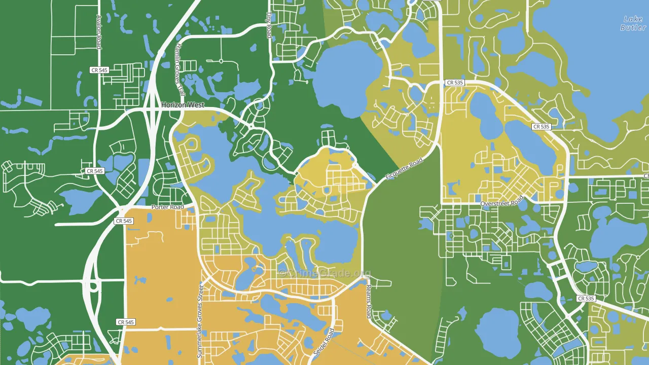 Signature Lakes, Horizon West, FL Map of Murder Rates