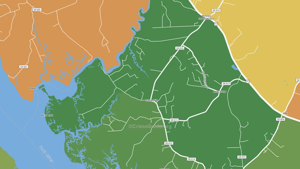 Signpine, VA Map of Murder Rates