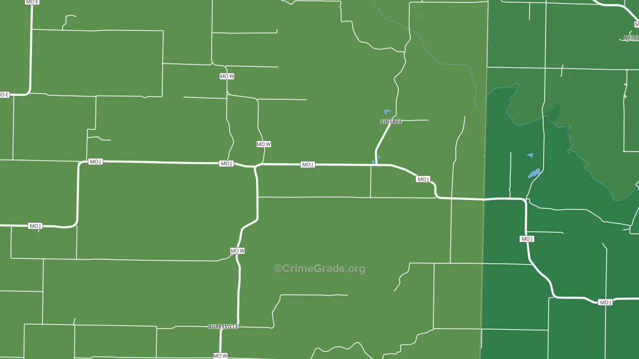 Sigsbee, MO Map of Murder Rates