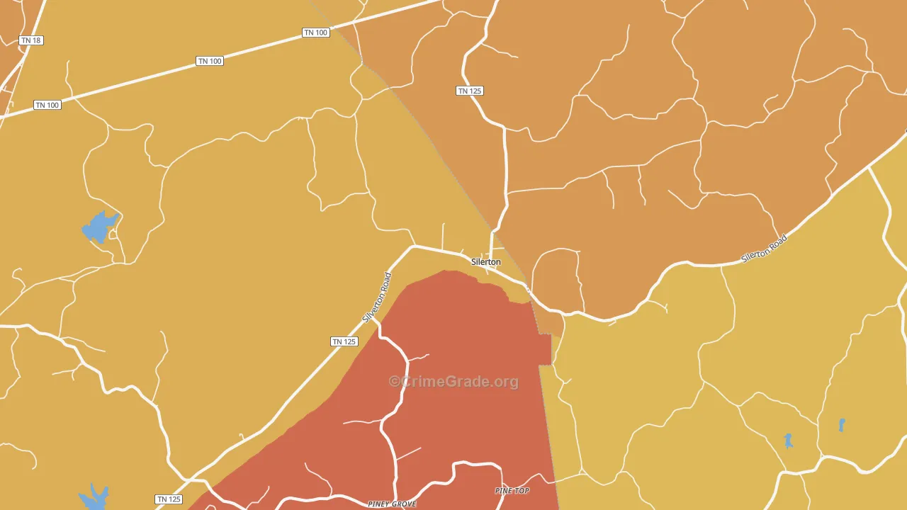 Silerton, TN Map of Murder Rates