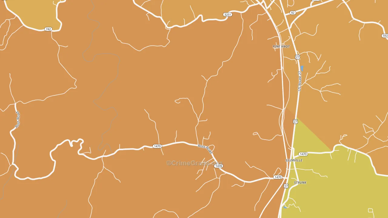 Silerville, KY Map of Murder Rates