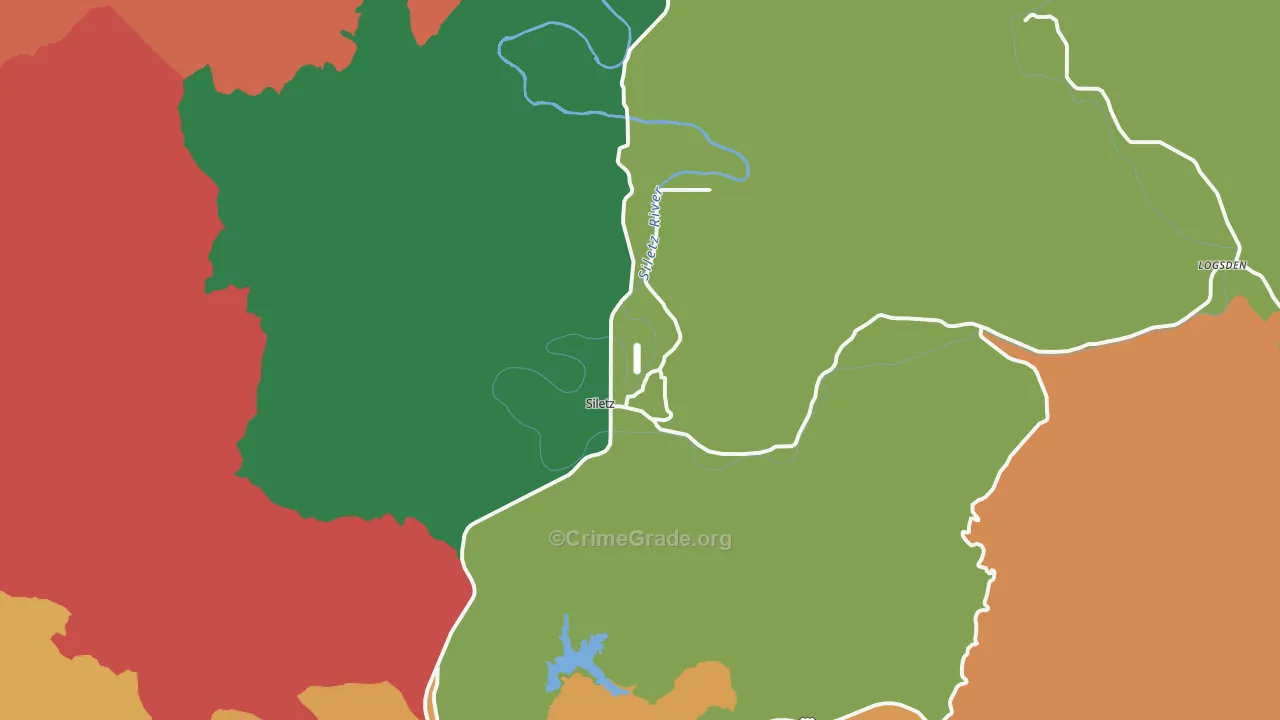 Siletz, OR Map of Murder Rates