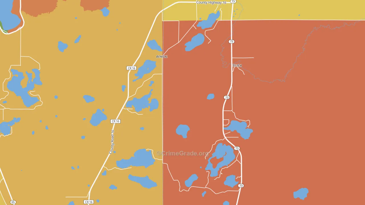 Silica, MN Map of Murder Rates