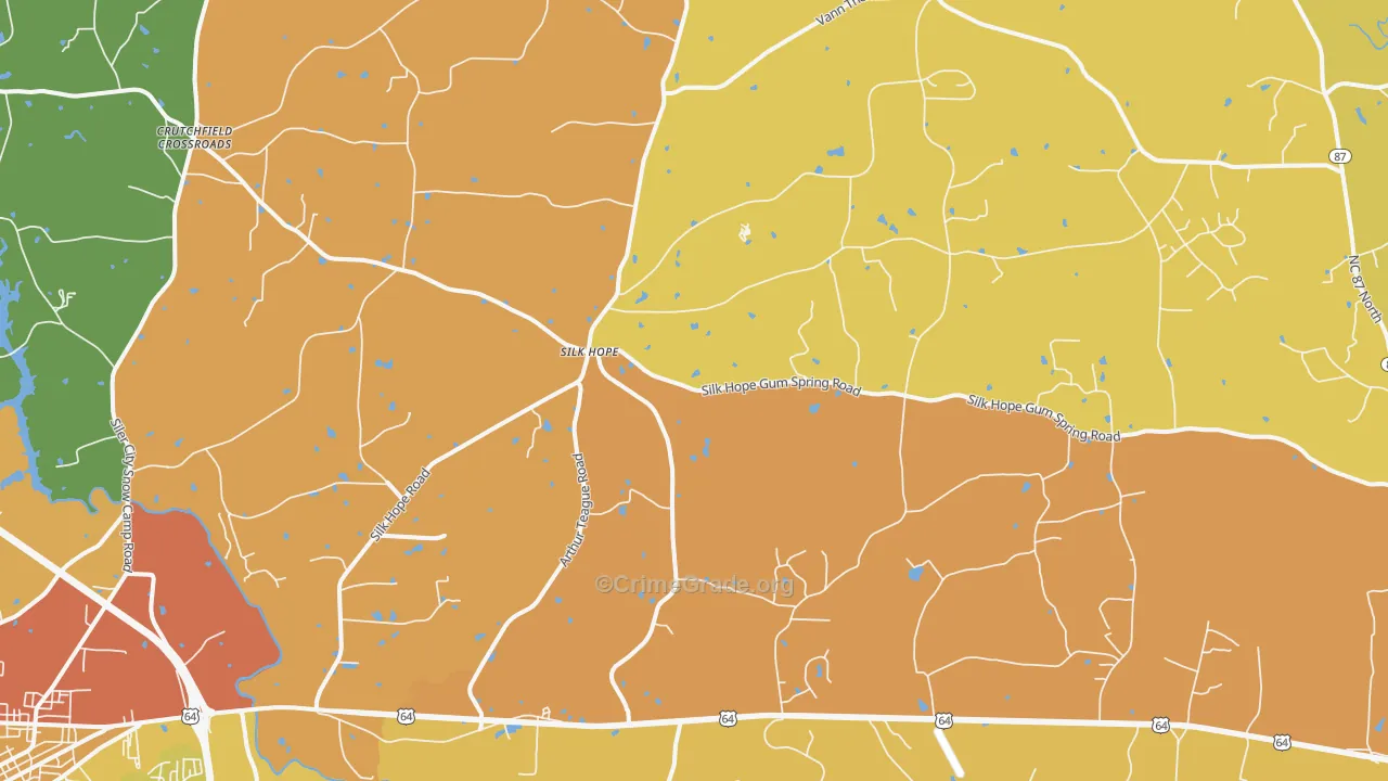 Silk Hope, NC Map of Murder Rates