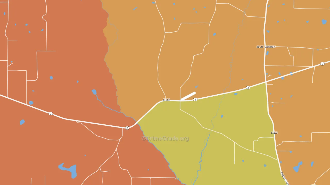 Sills, FL Map of Murder Rates