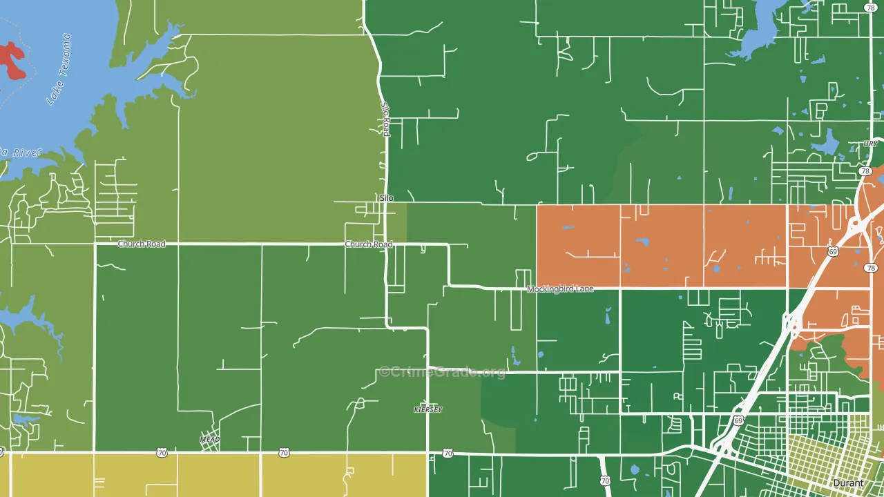 Silo, OK Map of Murder Rates
