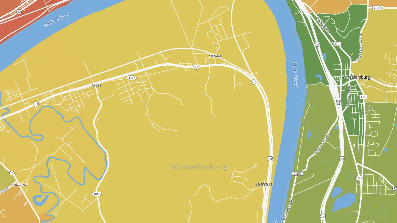 Siloam, KY Map of Murder Rates