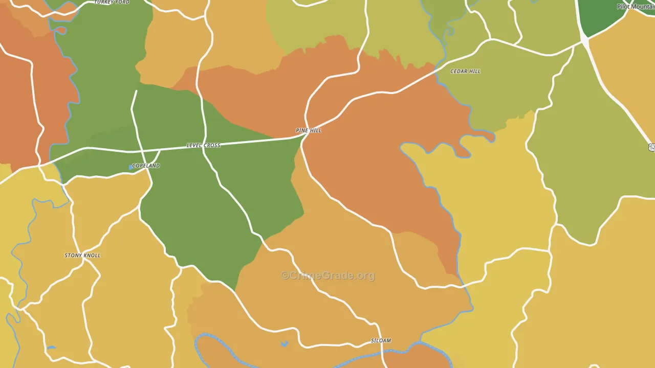 Siloam, NC Map of Murder Rates