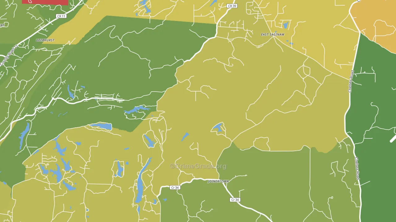 Siluria, AL Map of Murder Rates