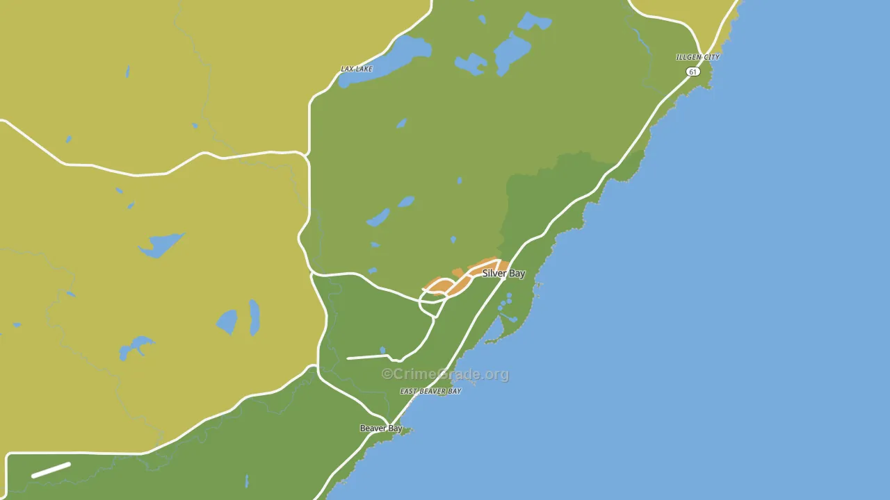 Silver Bay, MN Map of Murder Rates