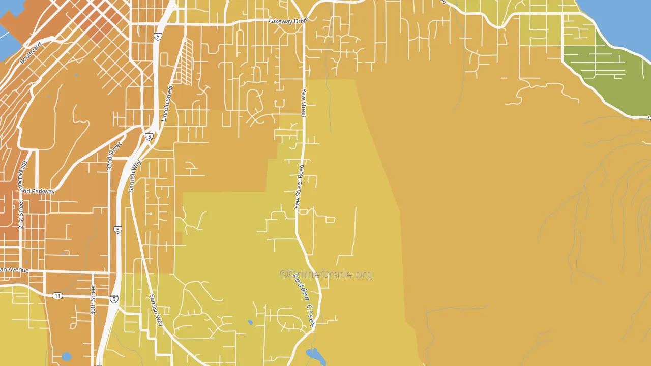 Silver Beach, WA Map of Murder Rates