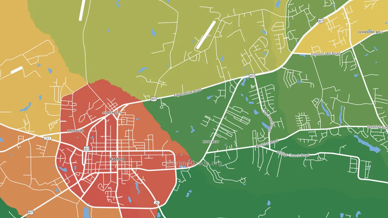 Silver City, NC Map of Murder Rates