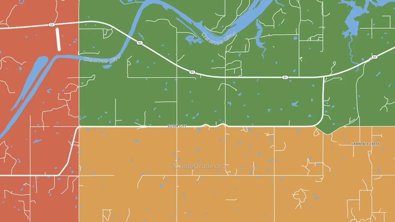 Silver City, OK Map of Murder Rates