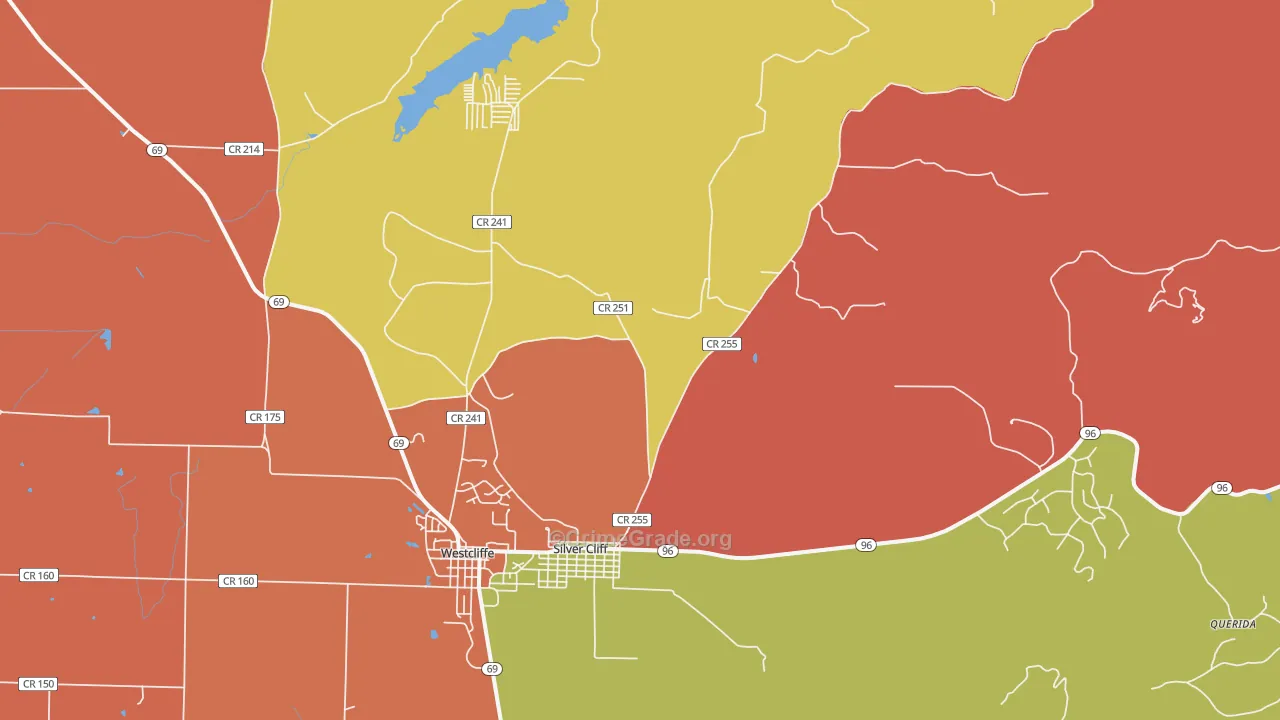 Silver Cliff, CO Map of Murder Rates