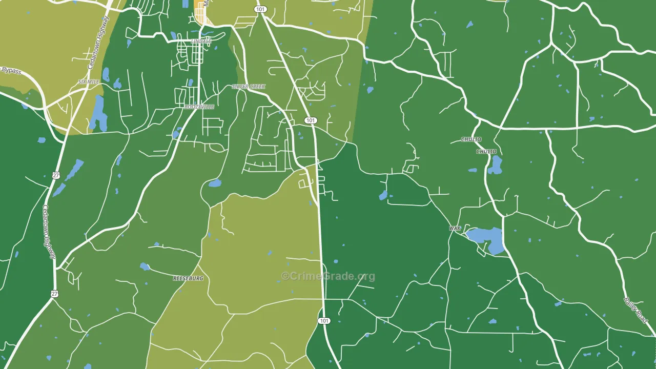 Silver Creek, GA Map of Murder Rates