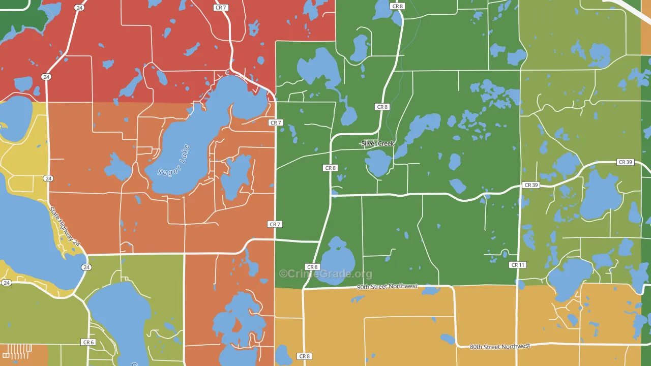 Silver Creek, MN Map of Murder Rates
