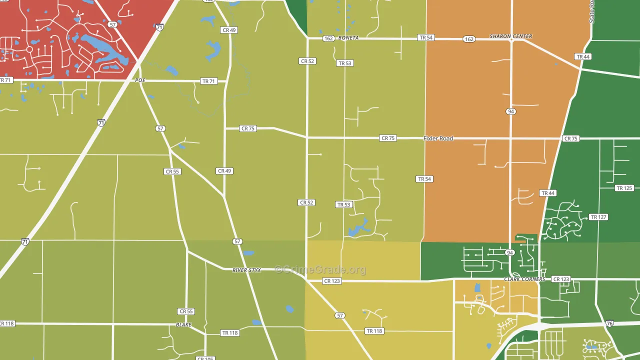 Silver Creek, OH Map of Murder Rates