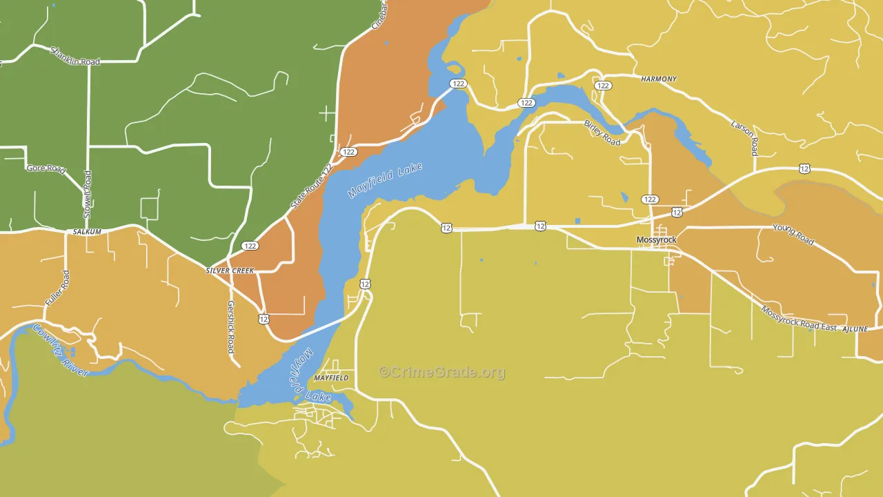 Silver Creek, WA Map of Murder Rates
