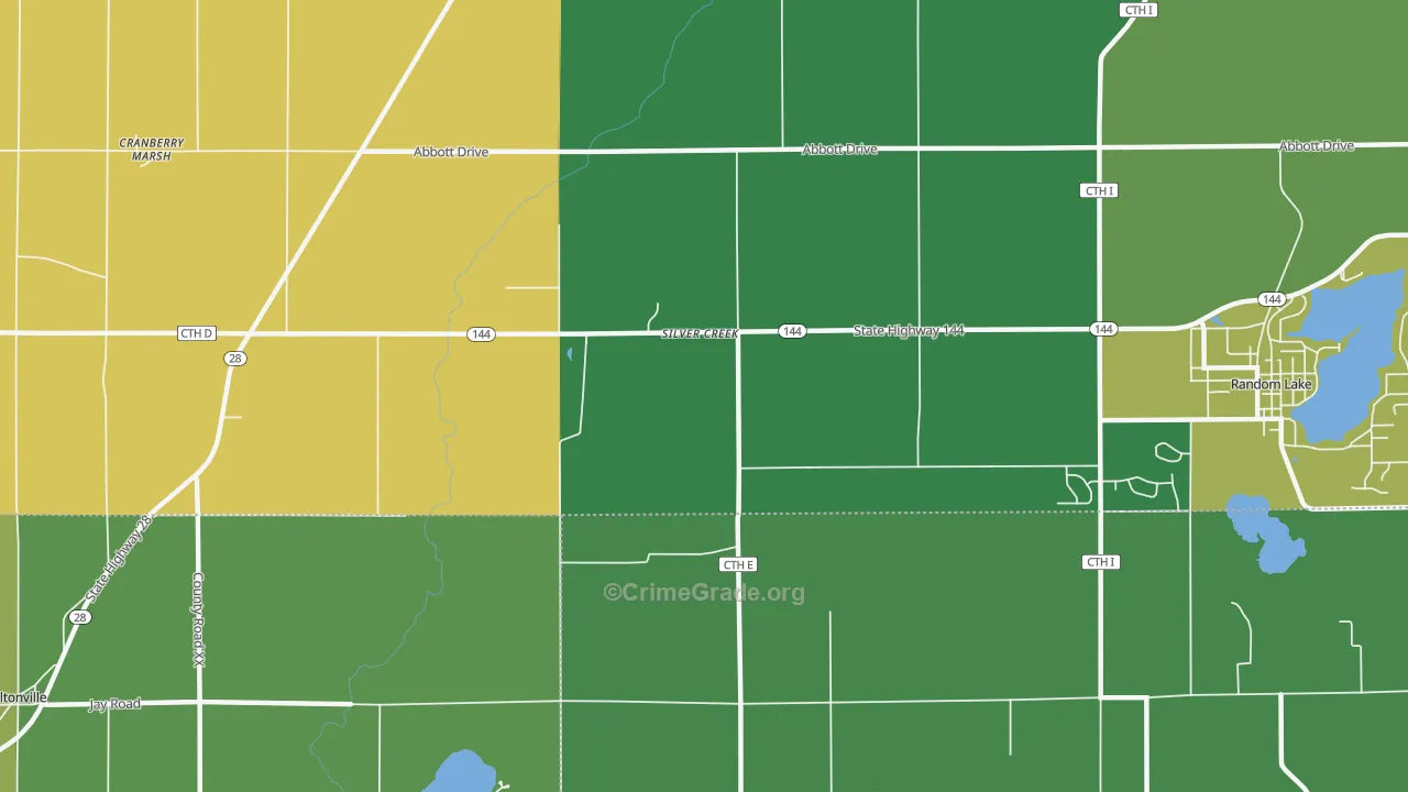 Silver Creek, WI Map of Murder Rates