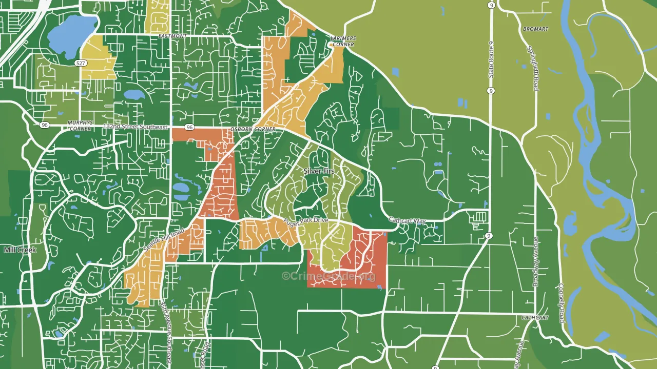 Silver Firs, WA Map of Murder Rates