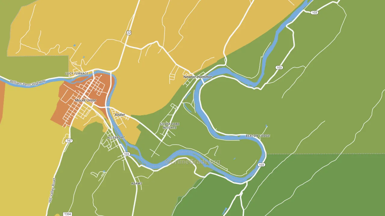 Silver Ford Heights, PA Map of Murder Rates