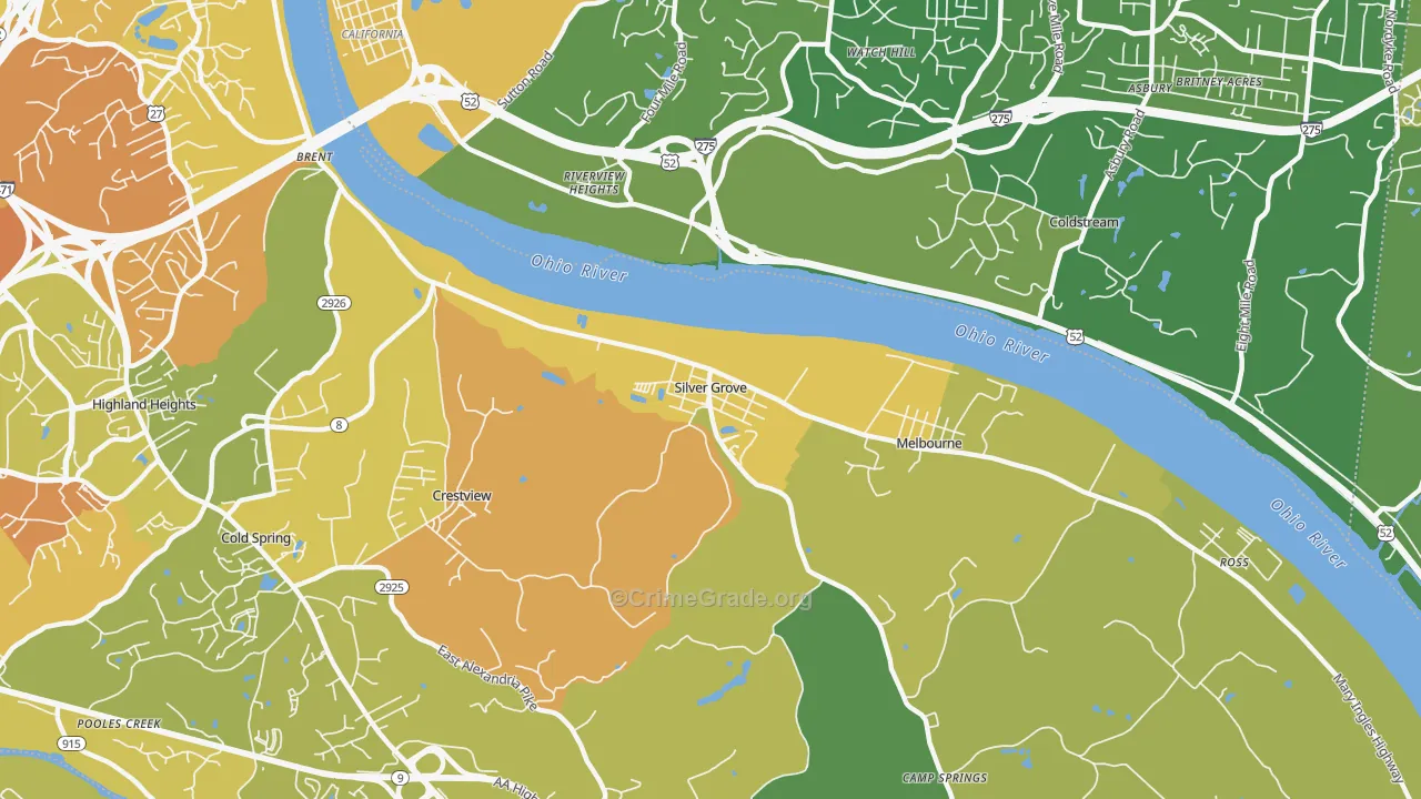 Silver Grove, KY Map of Murder Rates