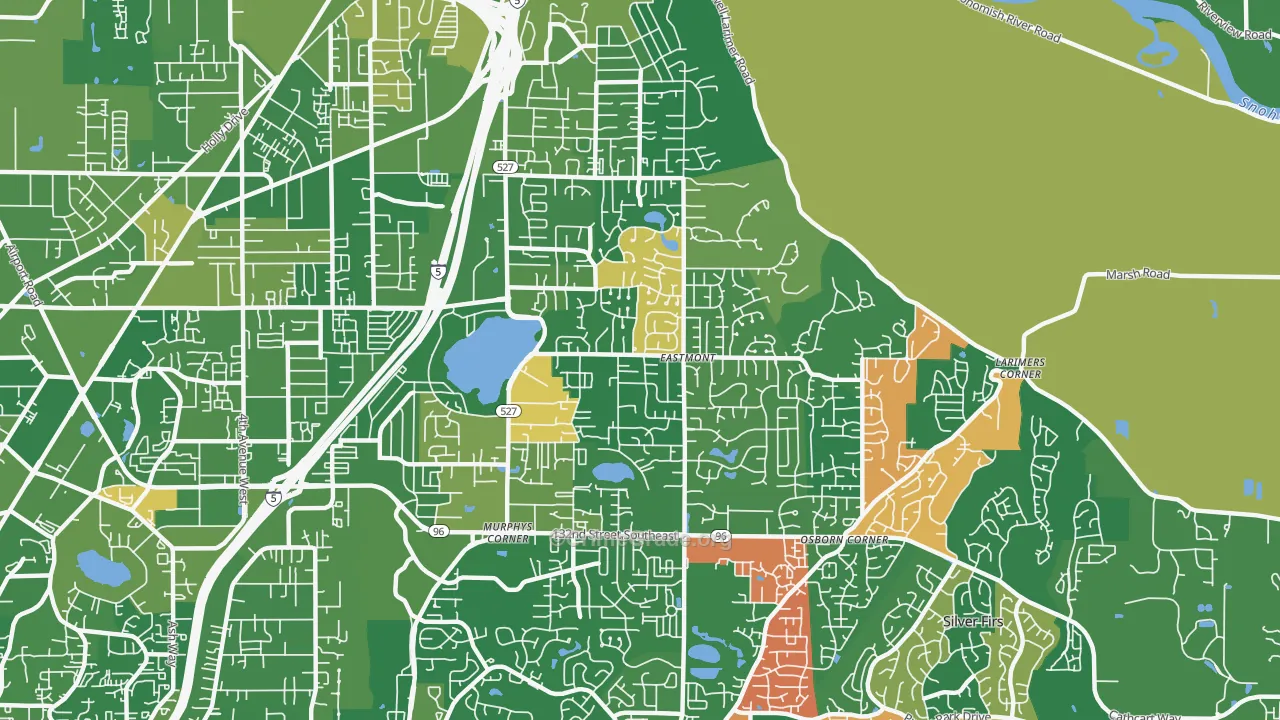 Silver Lake, Eastmont, WA Map of Murder Rates