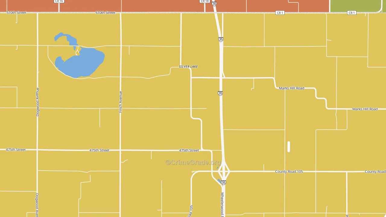 Silver Lake, IA Map of Murder Rates