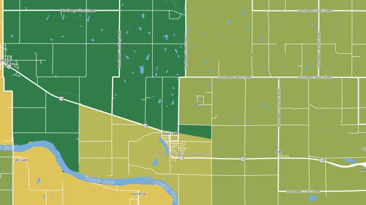 Silver Lake, KS Map of Murder Rates