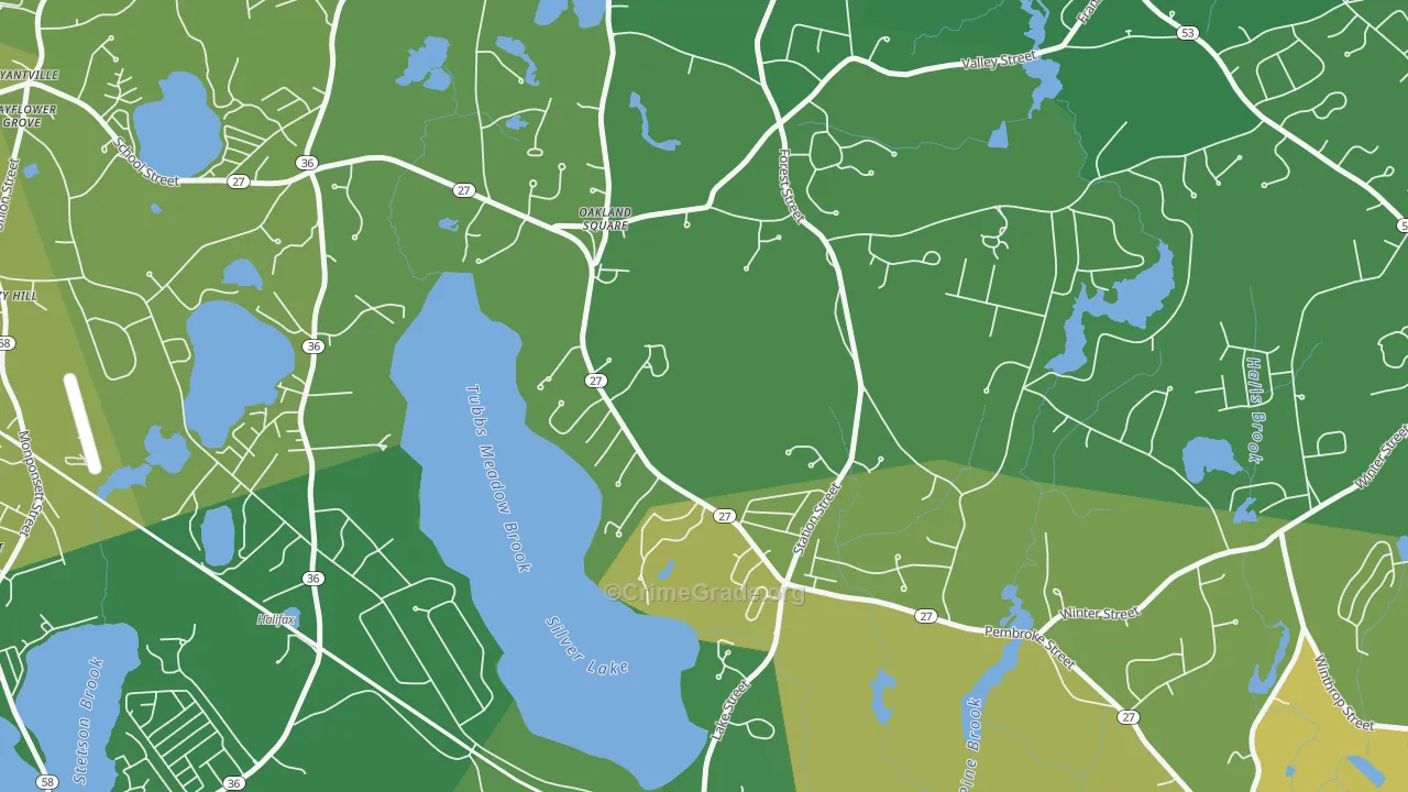 Silver Lake, MA Map of Murder Rates