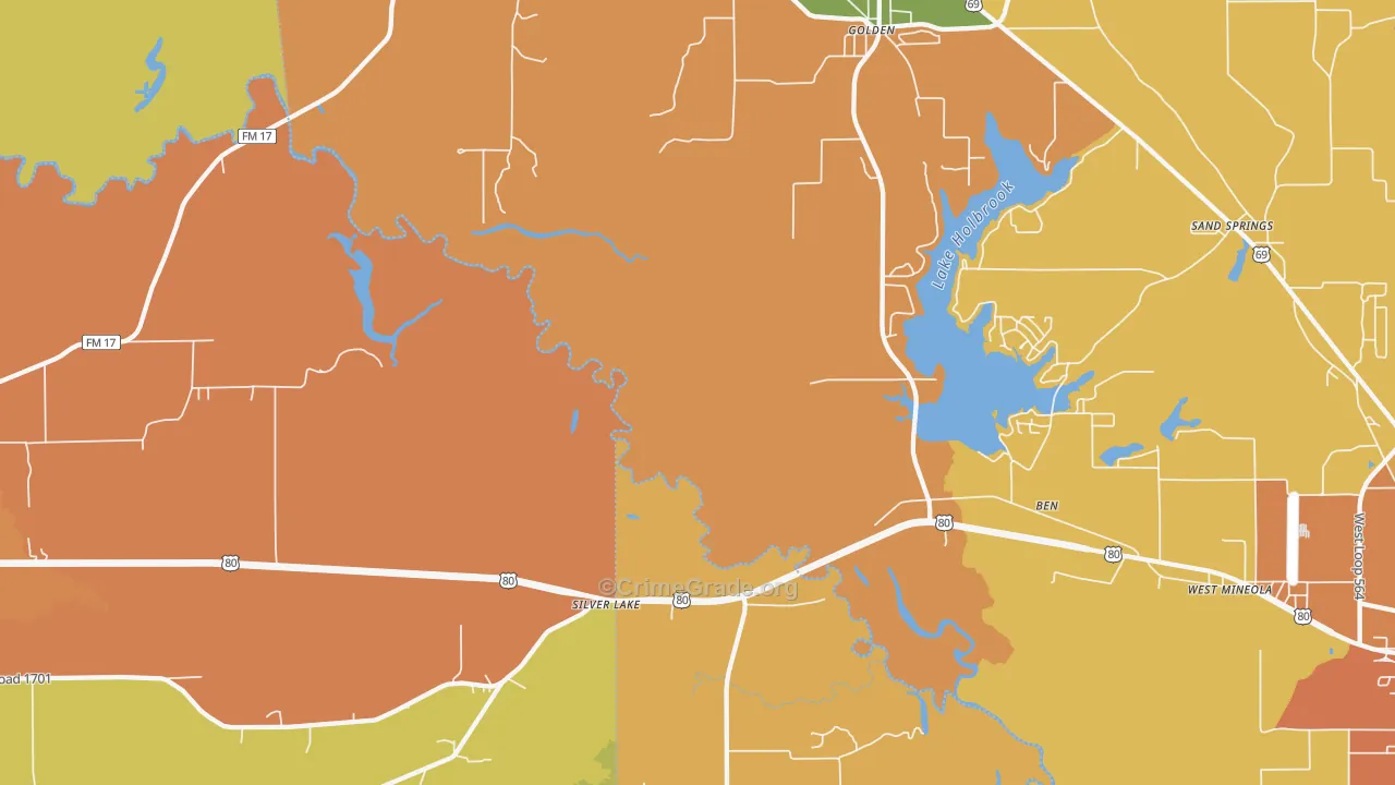 Silver Lake, TX Map of Murder Rates