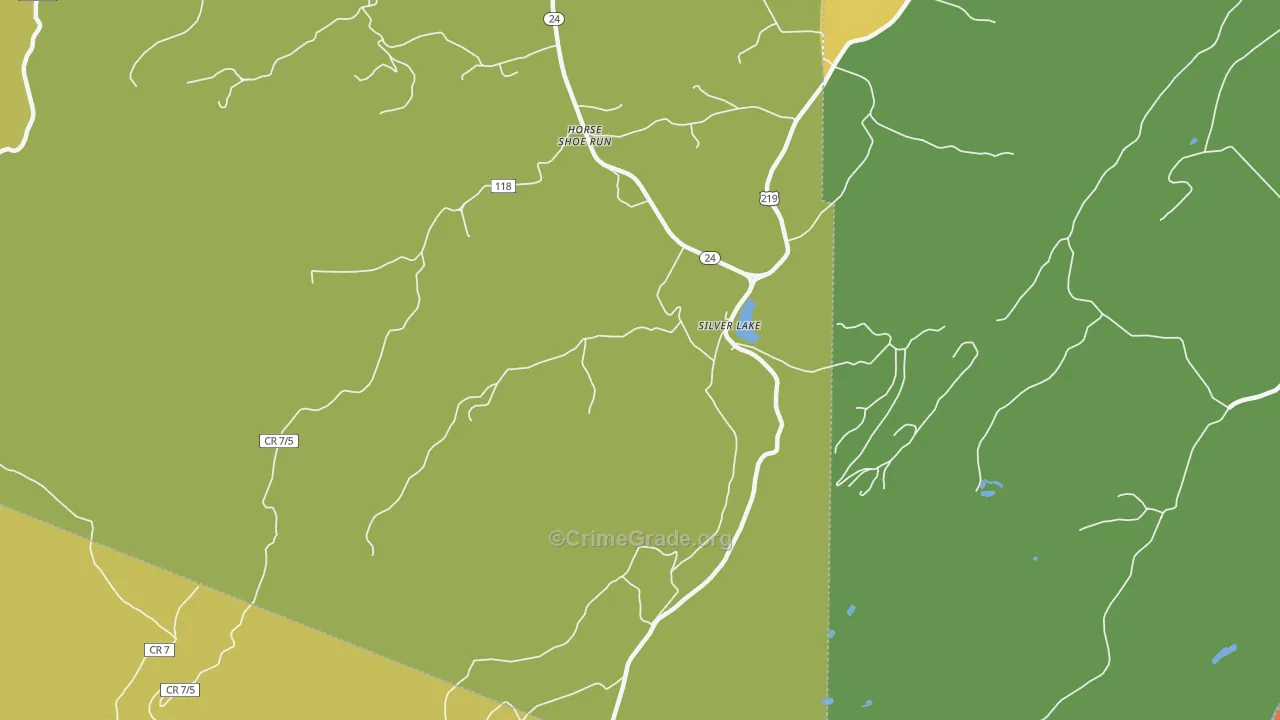 Silver Lake, WV Map of Murder Rates