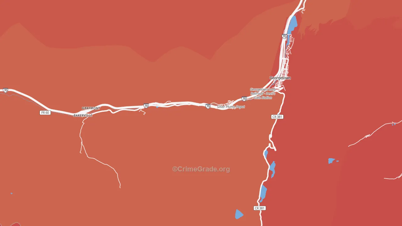 Silver Plume, CO Map of Murder Rates